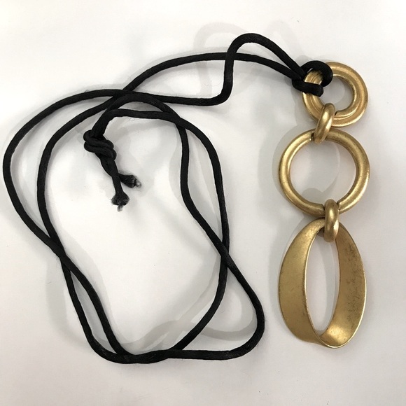 The Limited Gold Tone 3 Ring Lavaliere Necklace - Picture 3 of 4